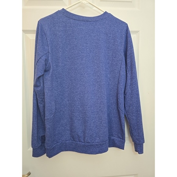 Women's Large Yellowstone Dutton Ranch Long Sleeve Sweatshirt Blue - Picture 3 of 5
